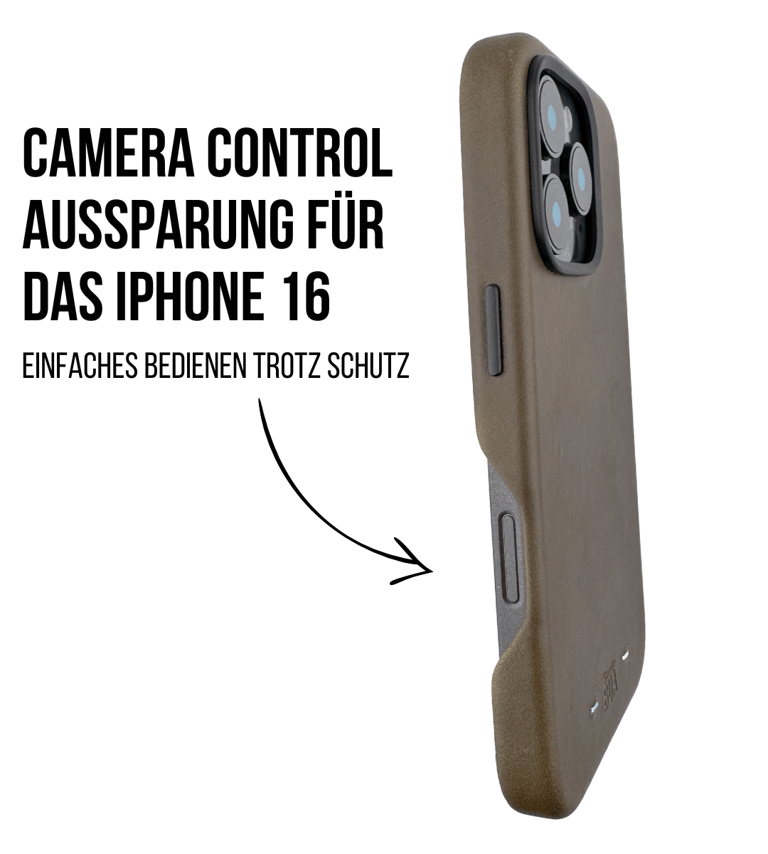 Leder Hülle für iPhone mit MagSafe | Olive