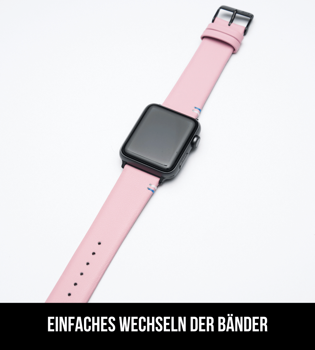 Apple Watch® Lederbandl | Rosa Edelweiß