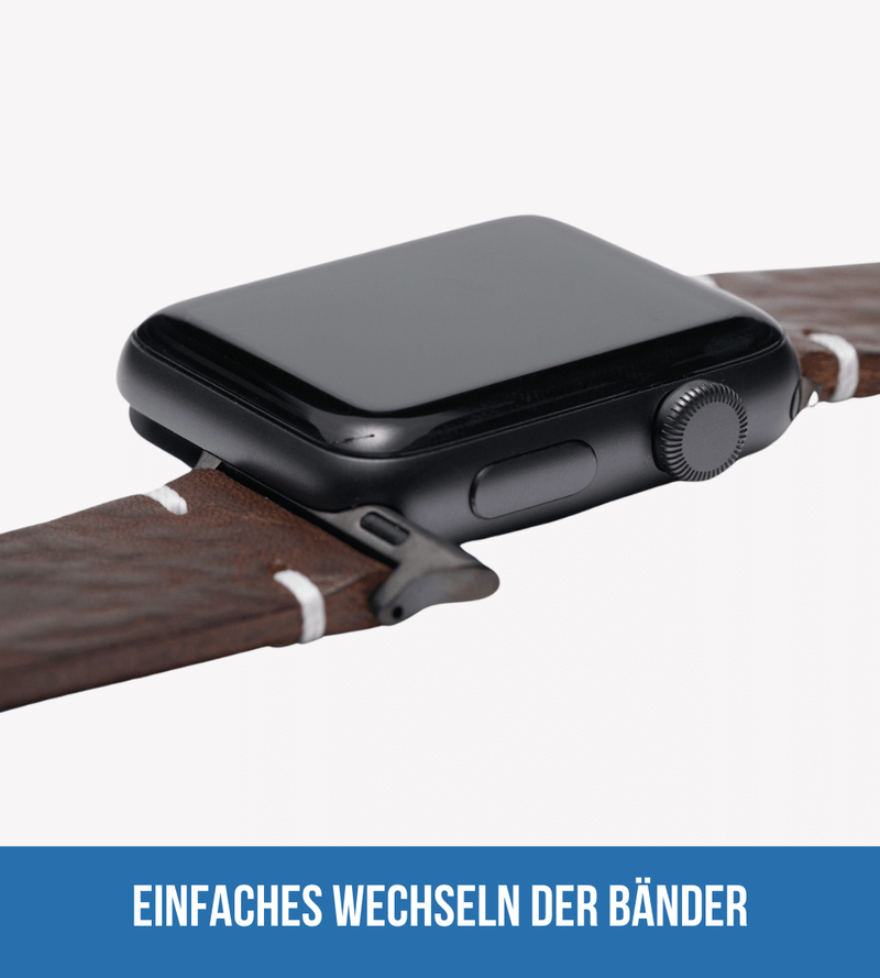 Apple Watch® Rindlederband | Dunkelbraun Herz