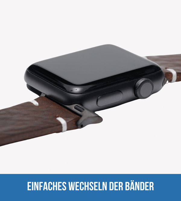 Apple Watch® Rindlederband | Dunkelbraun Edelweiß