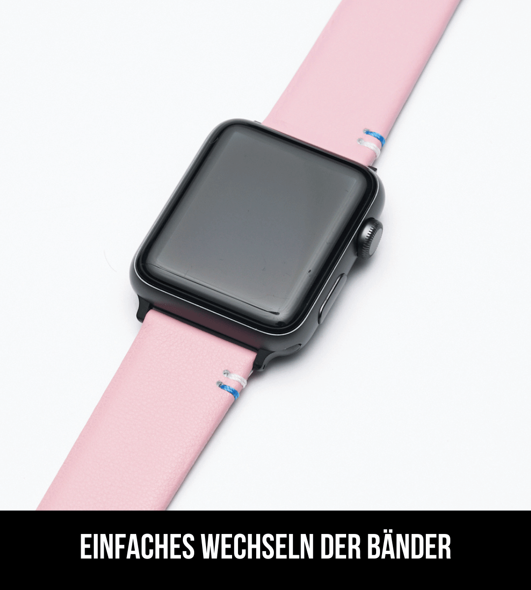 Apple Watch® Lederbandl | Rosa Edelweiß