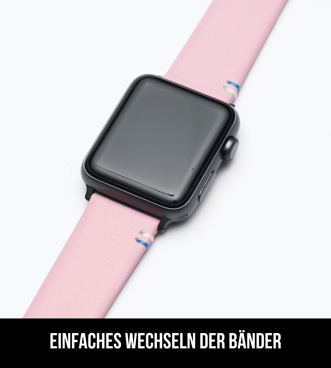 Apple Watch® Lederbandl | Rosa Herz