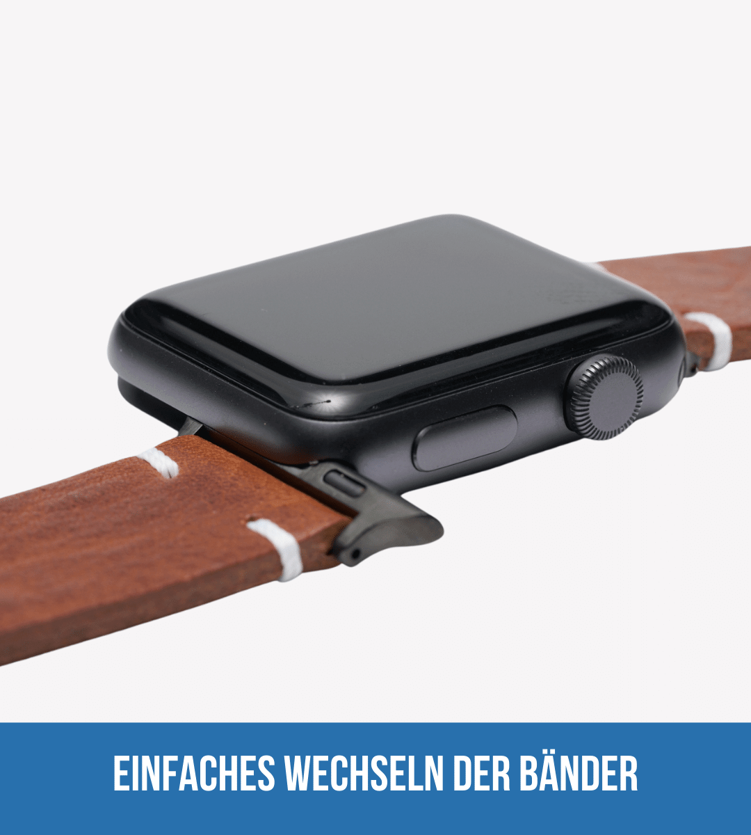 Apple Watch® Rindlederband | Mittelbraun Edelweiß