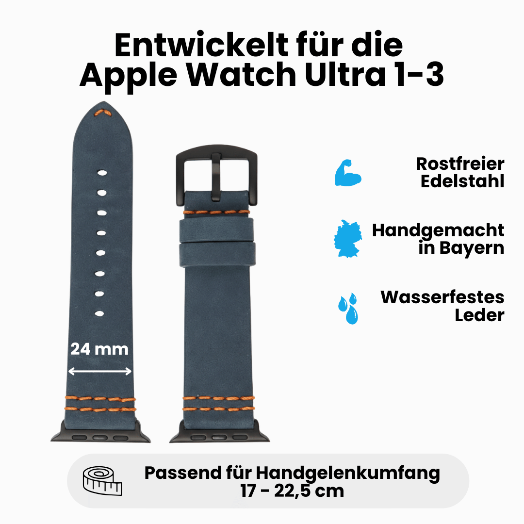 Wasserfestes Lederarmband für Apple Watch Ultra