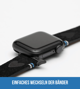 Apple Watch® Wildlederbandl | Schwarz Herz