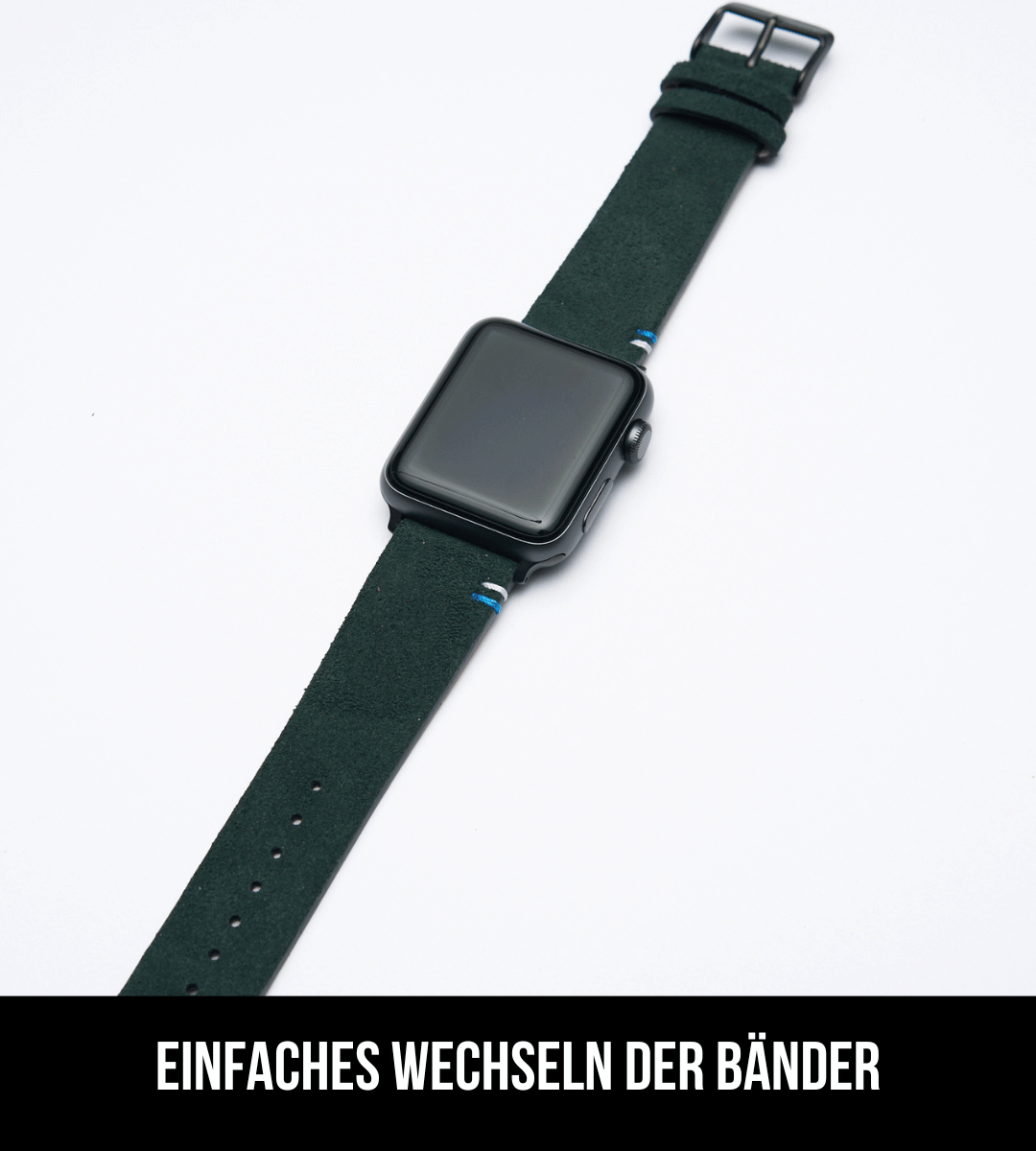 Apple Watch® Wildlederbandl | Tannengrün
