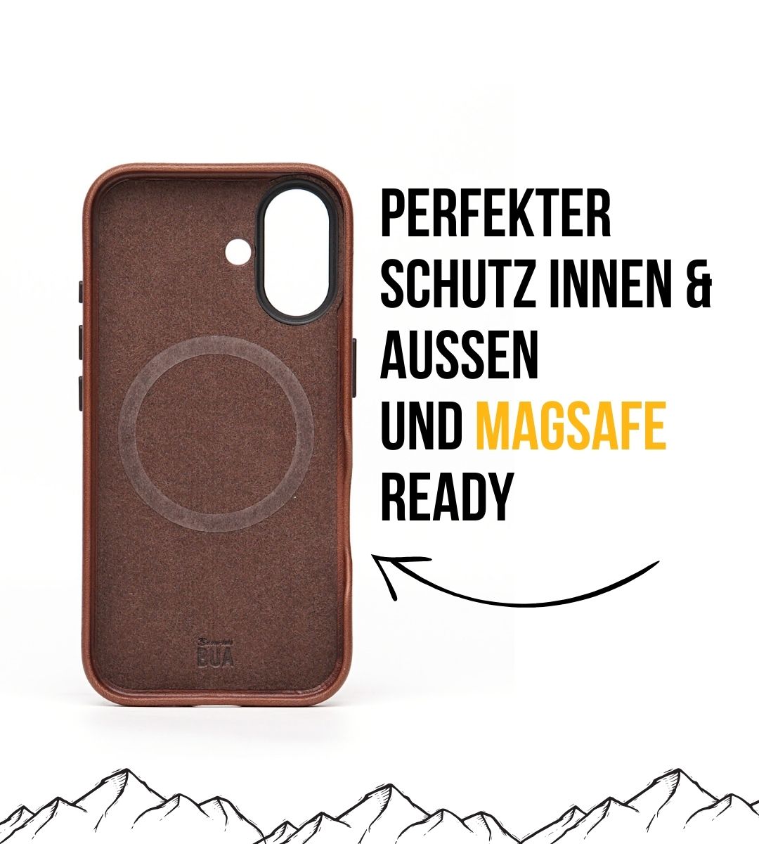 Leder Hülle für iPhone mit MagSafe | Braun