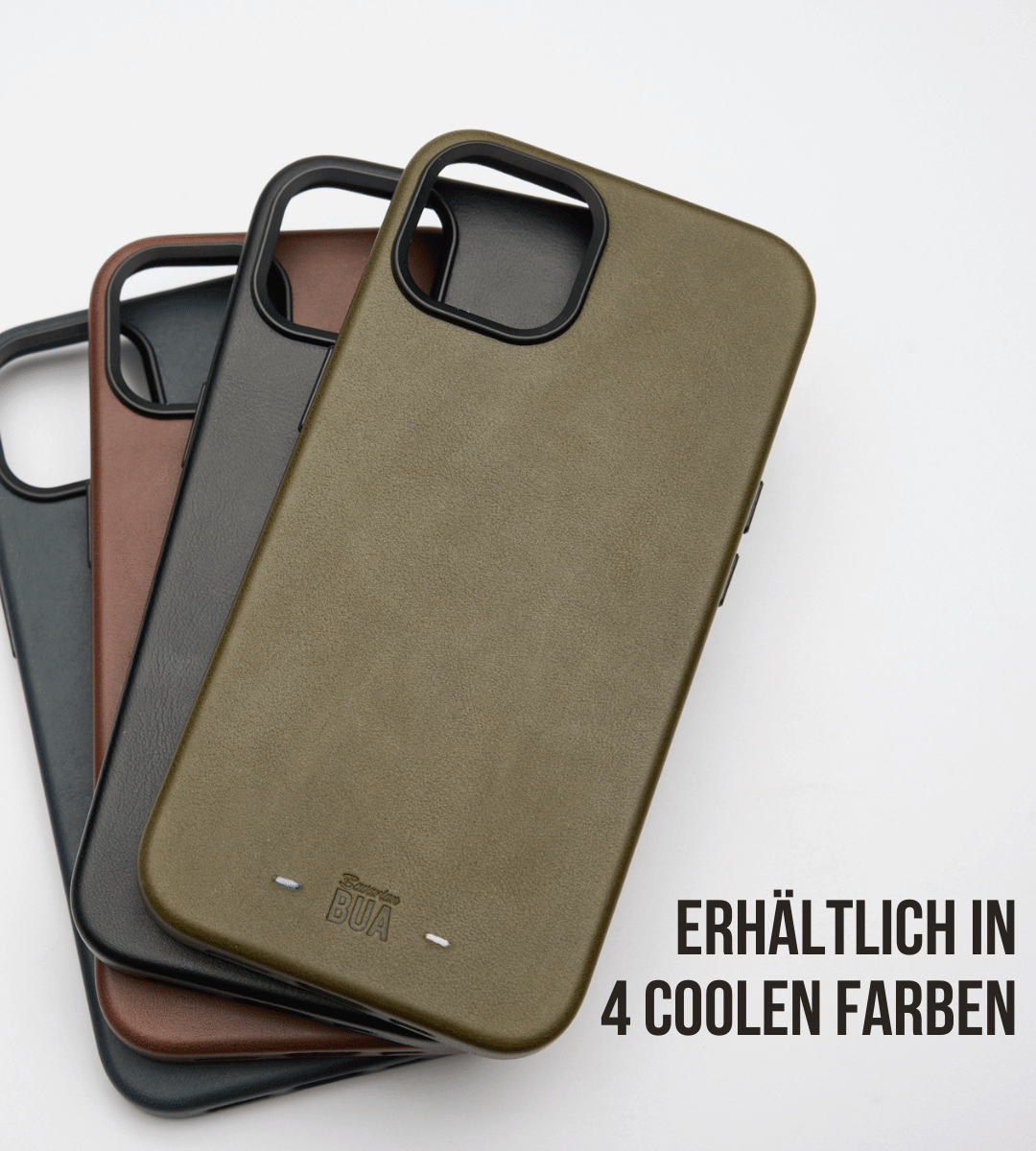 Leder Hülle für iPhone mit MagSafe | Olive