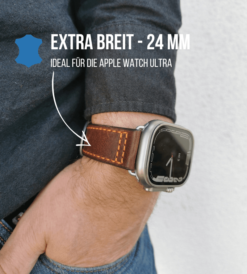 Apple Watch® Ultralederband | Dunkelbraun
