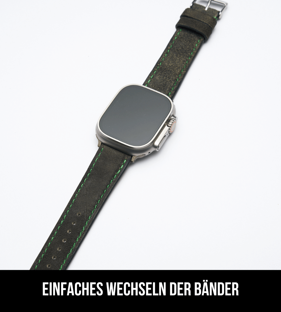 Apple Watch® Lederhosenbandl | Grau