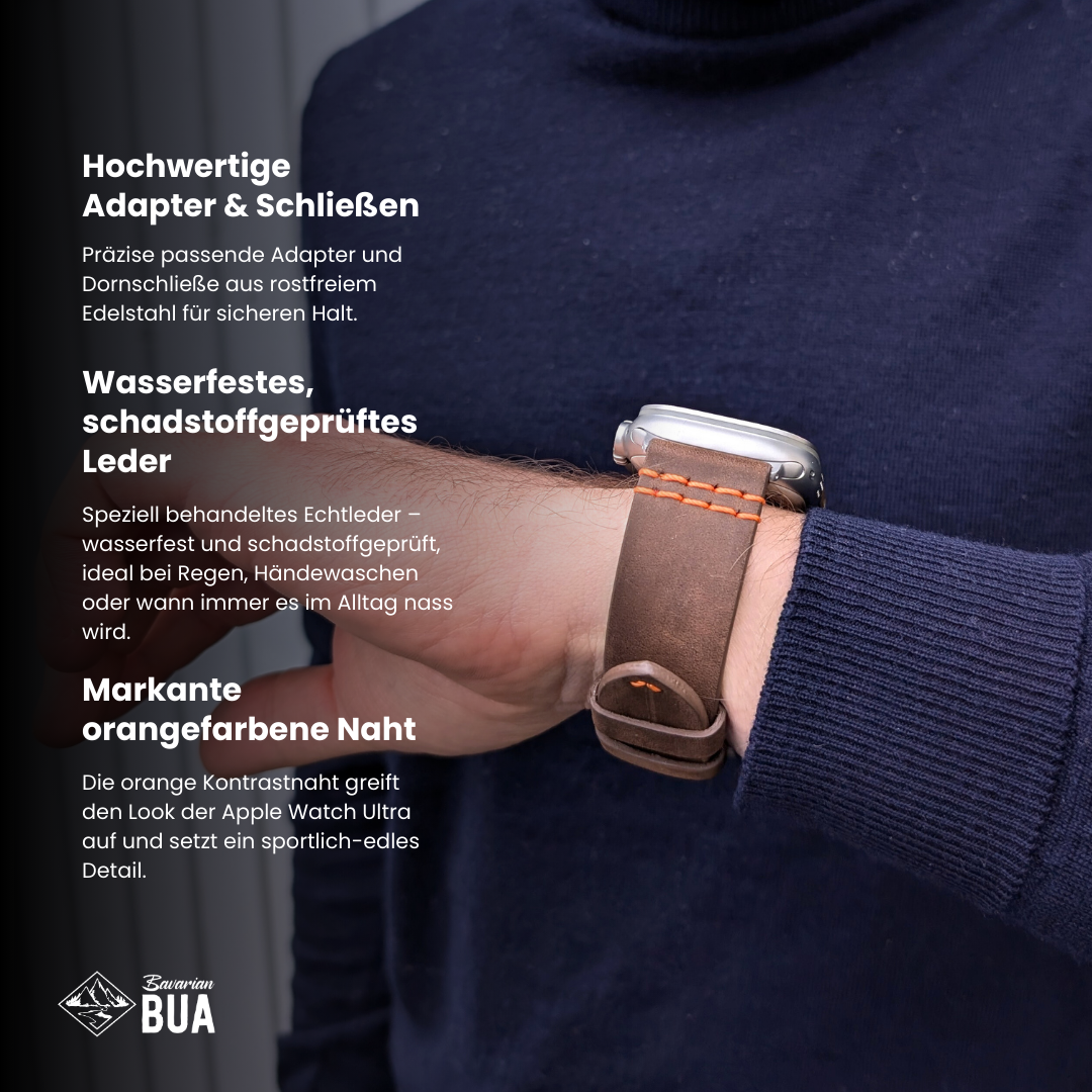 Wasserfestes Lederarmband für Apple Watch Ultra