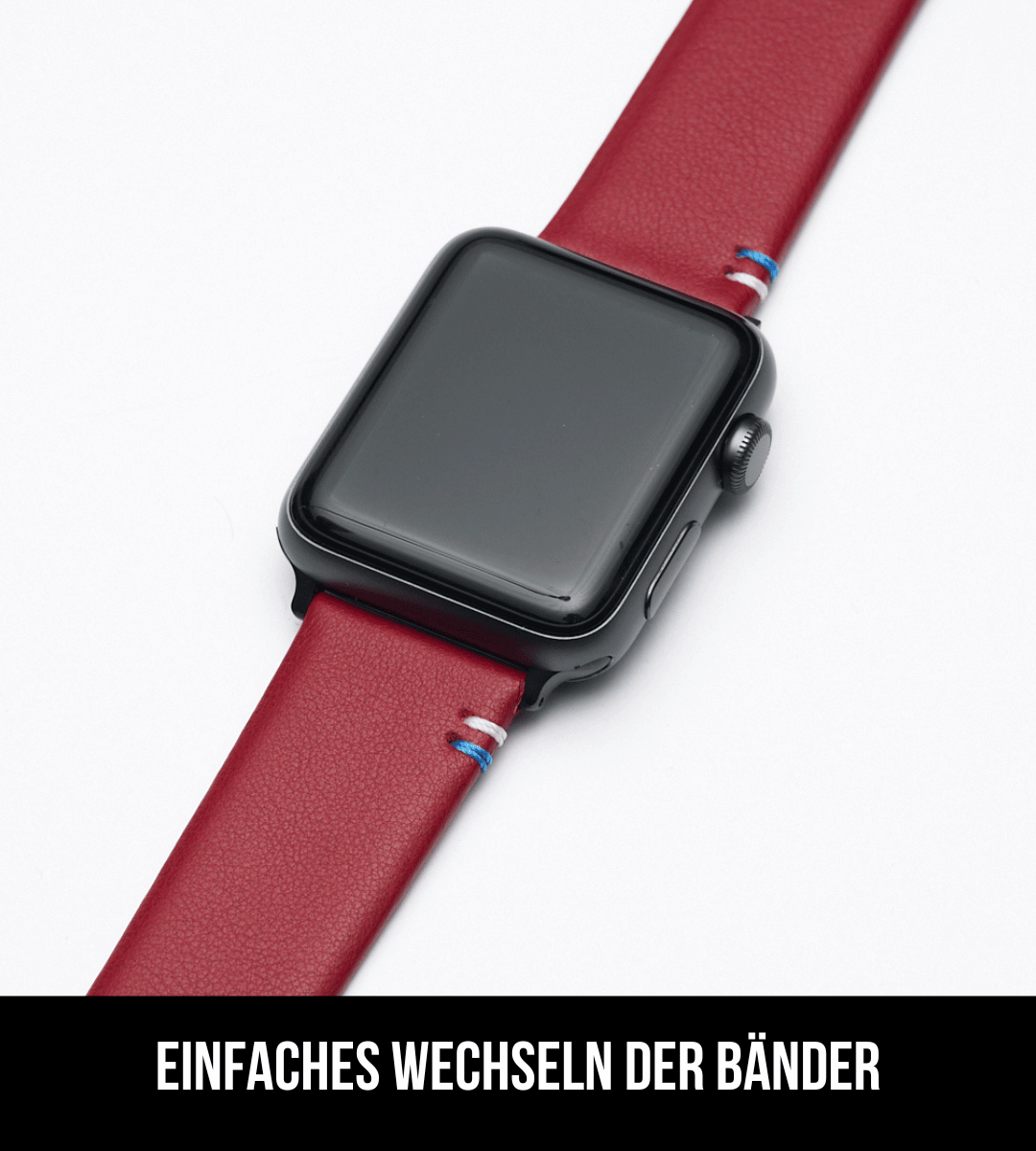 Apple Watch® Lederbandl | Weinrot Edelweiß