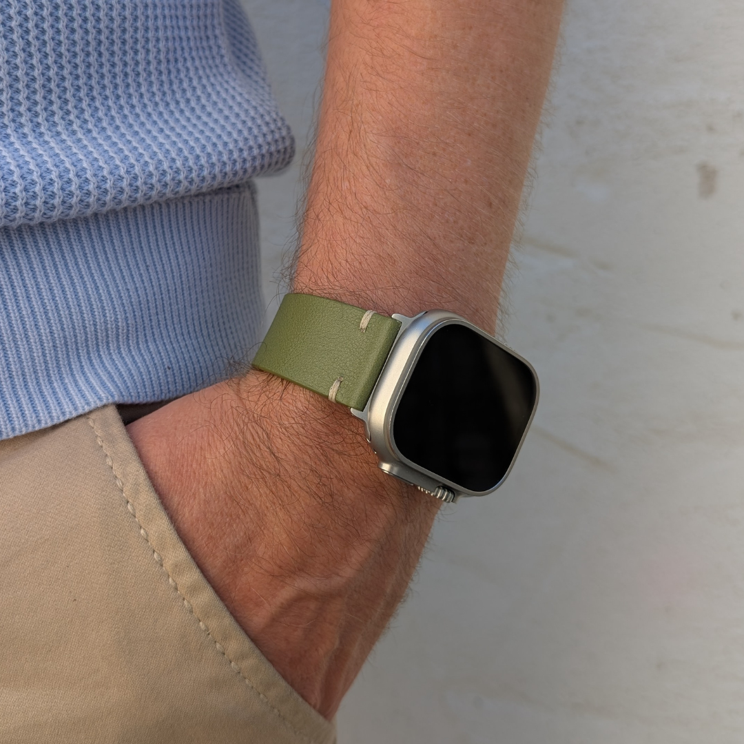 Limitiertes Wasserfestes Heinen Leder Armband für Apple Watch Ultra