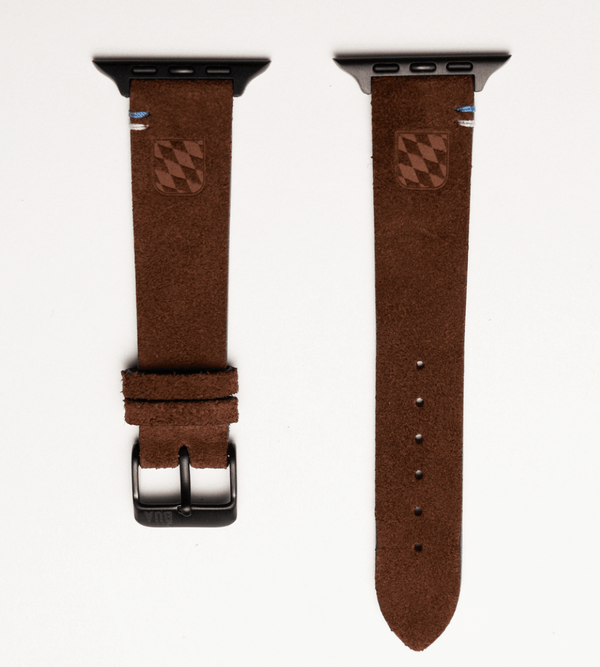 Apple Watch® Wildlederbandl | Mittelbraun Wappen