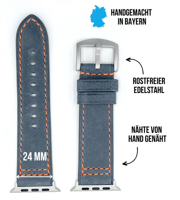 Robustes Armband für die Apple Watch Ultra aus Echtleder