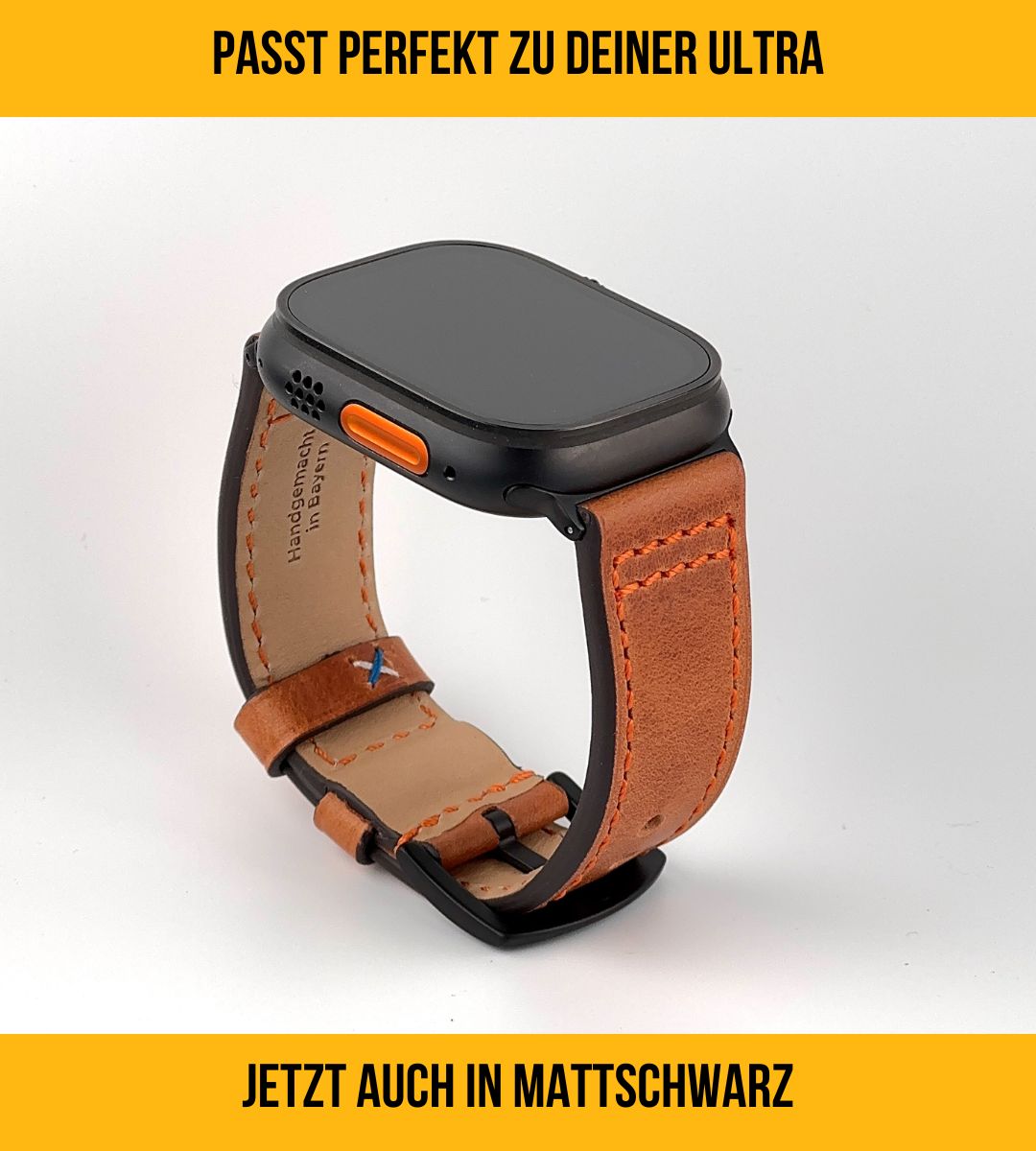 Robustes Armband für die Apple Watch Ultra aus Echtleder | Hellbraun