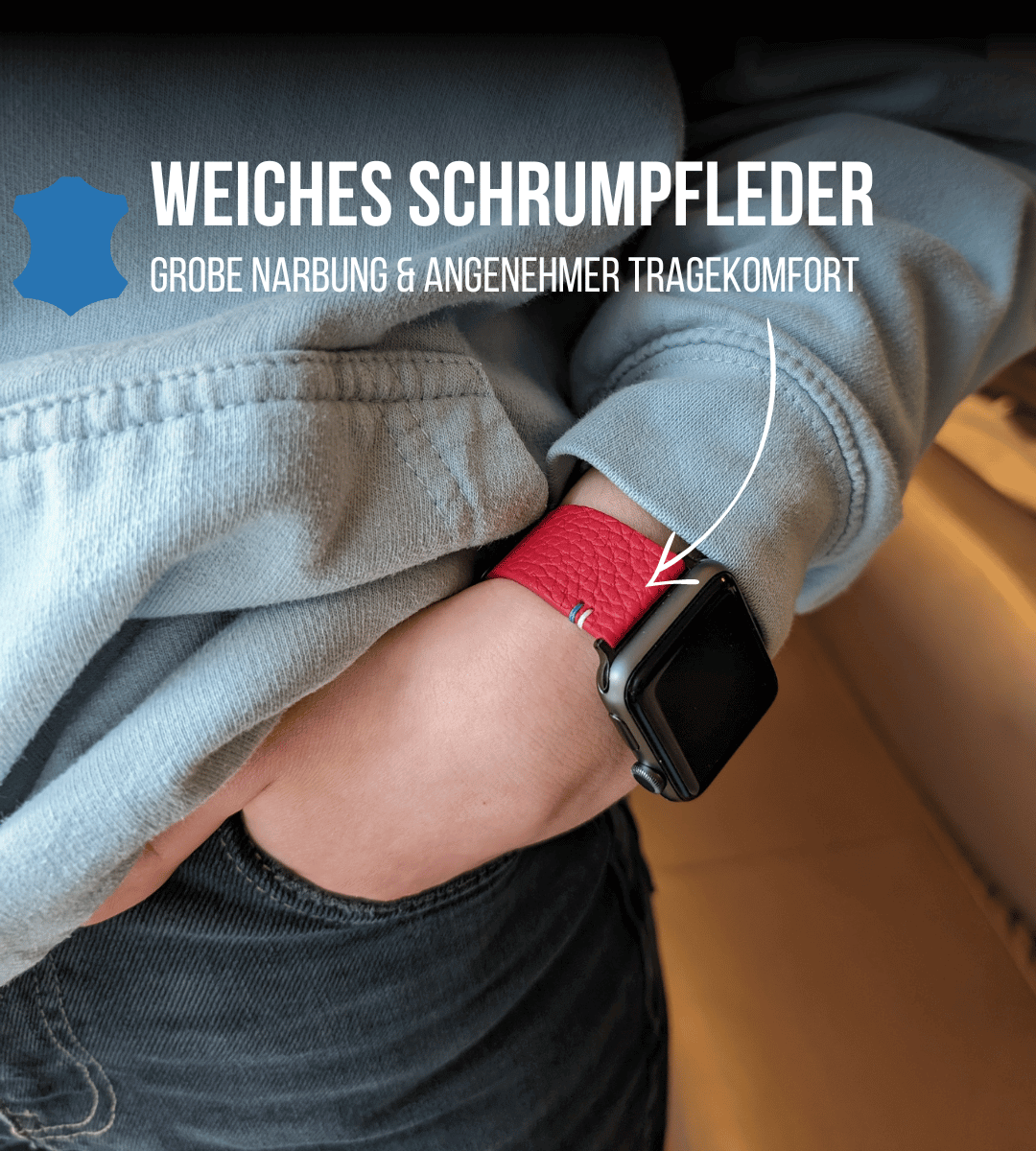 Apple Watch® Schrumpflederband | Rot