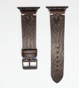 Apple Watch® Rindlederband | Dunkelbraun Herz