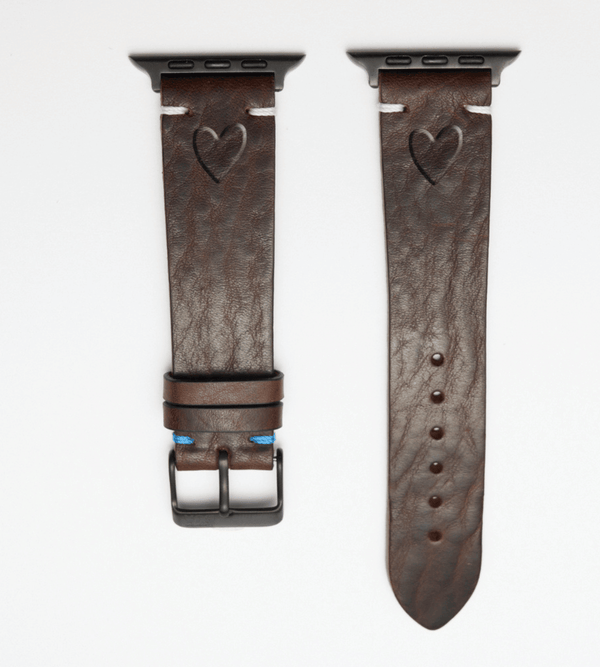 Apple Watch® Rindlederband | Dunkelbraun Herz