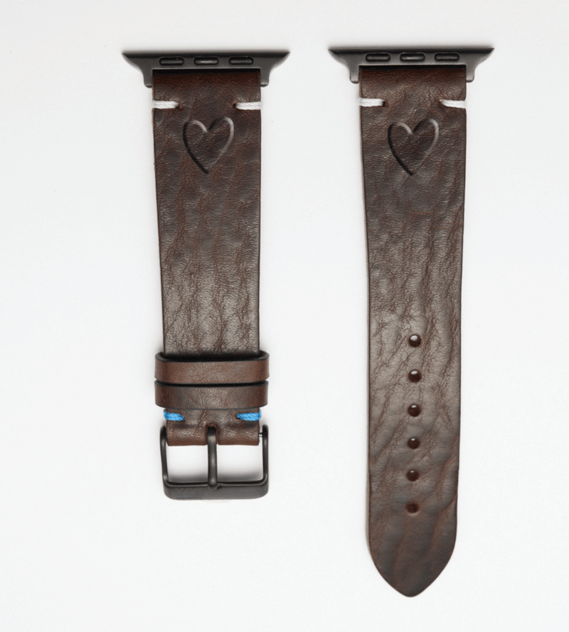 Apple Watch® Rindlederband | Dunkelbraun Herz