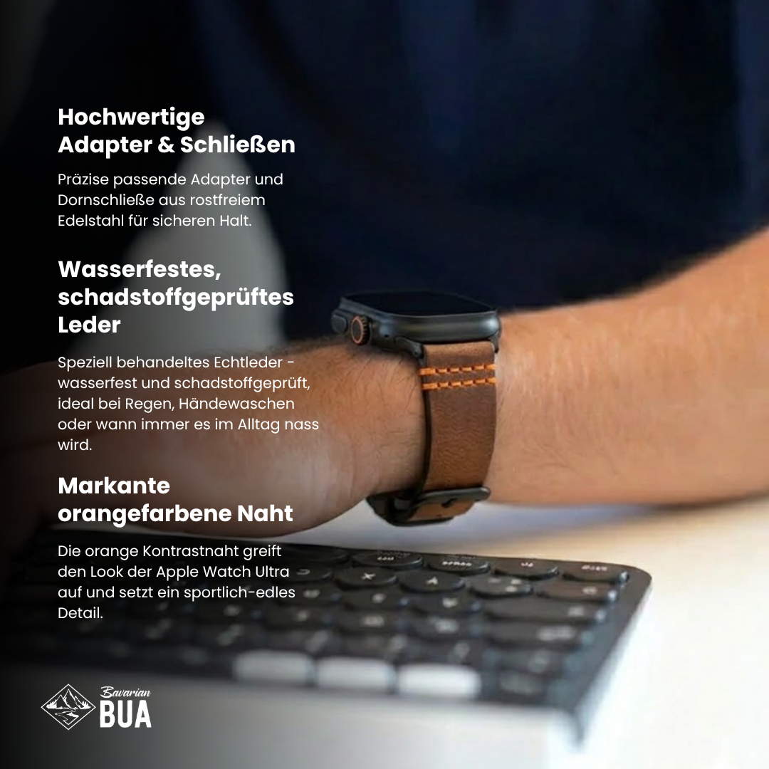 Wasserfestes Lederarmband für Apple Watch Ultra