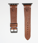 Apple Watch® Rindlederband | Mittelbraun Herz