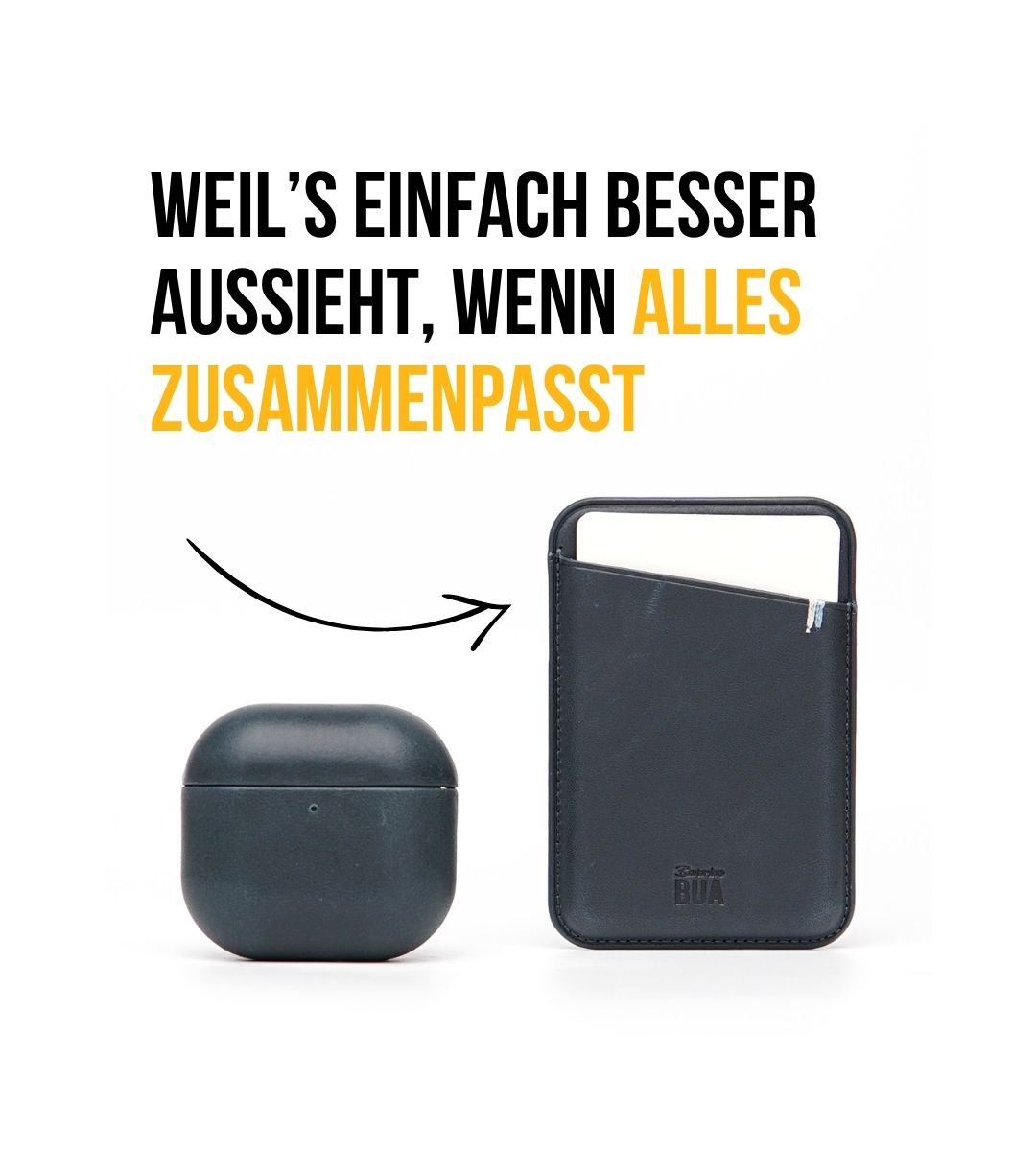 Set Hülle + Wallet | Leder Hülle für dein iPhone + Leder Wallet mit MagSafe Blau