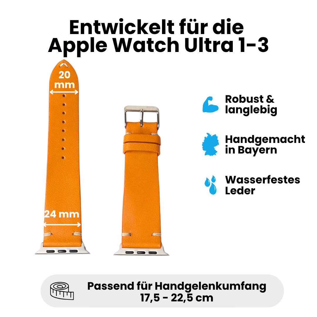 Limitiertes Wasserfestes Heinen Leder Armband für Apple Watch Ultra