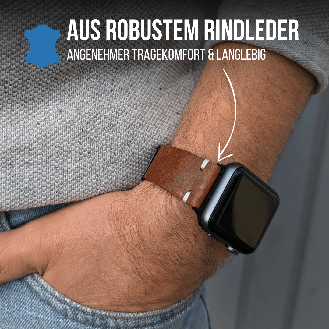 Armband für die Apple Watch aus Rindleder