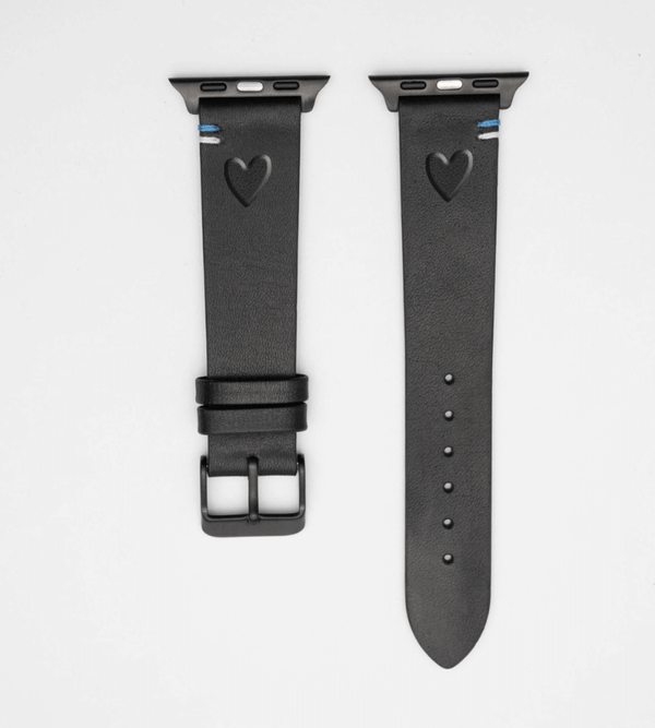 Apple Watch® Lederbandl | Schwarz Herz