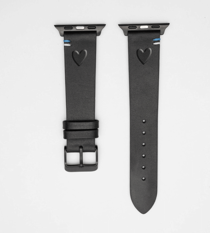 Apple Watch® Lederbandl | Schwarz Herz