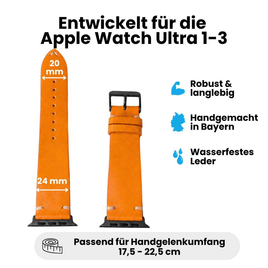 Limitiertes Wasserfestes Heinen Leder Armband für Apple Watch Ultra