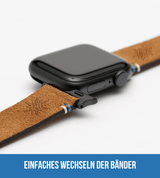Apple Watch® Wildlederbandl | Hellbraun Edelweiß
