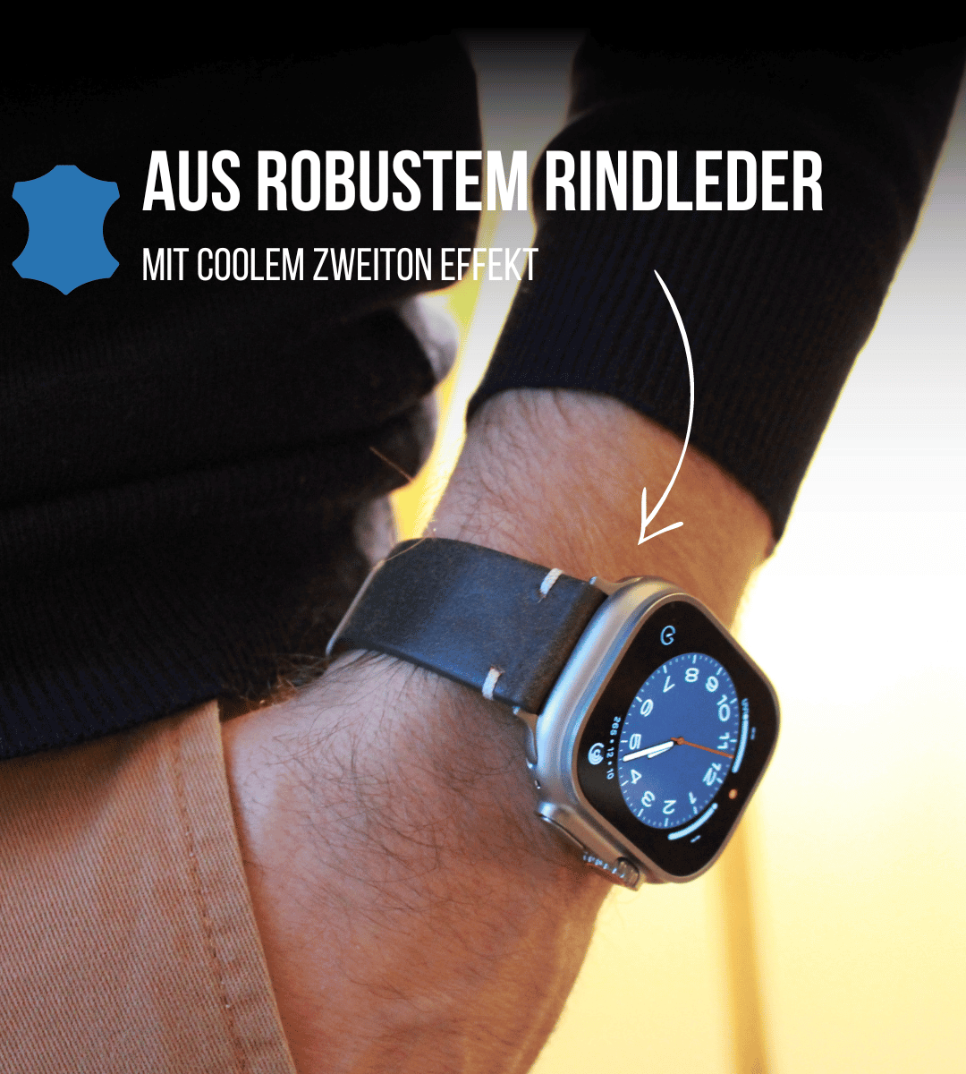 Apple Watch® Rindlederband | Dunkelbraun Rough
