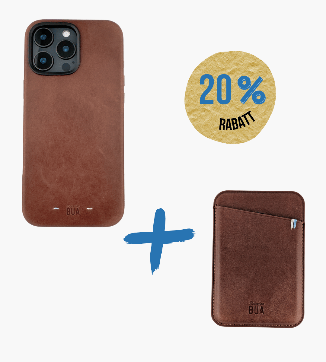 Set Hülle + Wallet | Leder Hülle für dein iPhone + Leder Wallet mit MagSafe Braun