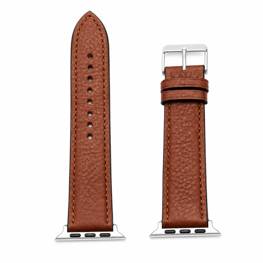 Damen Armband für die Apple Watch aus Bioleder | Mittelbraun Naht