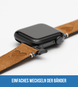 Apple Watch® Wildlederbandl | Hellbraun Herz