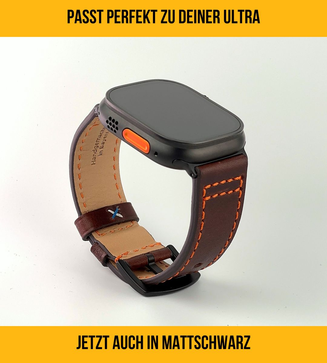 Robustes Armband für die Apple Watch Ultra aus Echtleder | Dunkelbraun