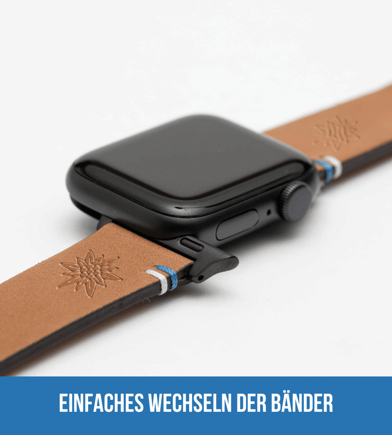 Apple Watch® Lederbandl | Hellbraun Edelweiß