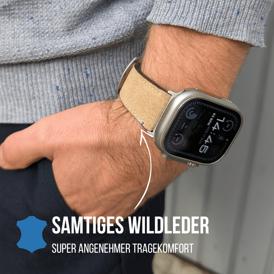 Armband für die Apple Watch aus Wildleder