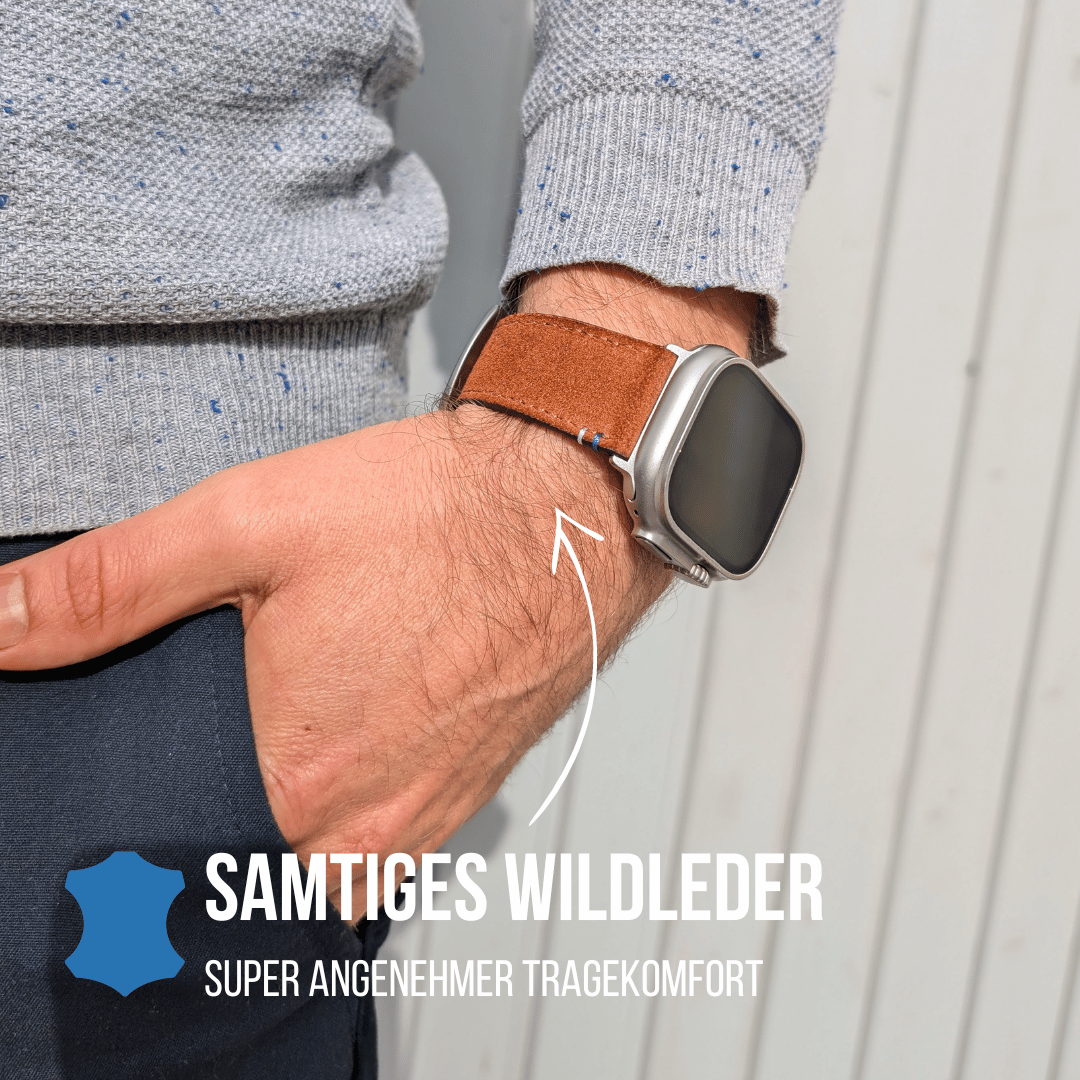 Armband für die Apple Watch Ultra aus Wildleder