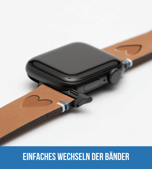 Apple Watch® Lederbandl | Hellbraun Herz