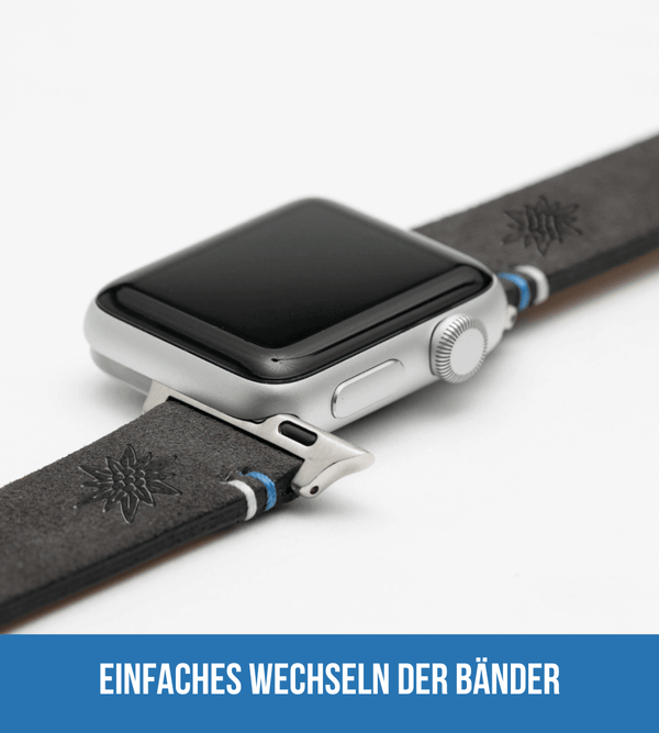Apple Watch® Wildlederbandl | Grau Edelweiß
