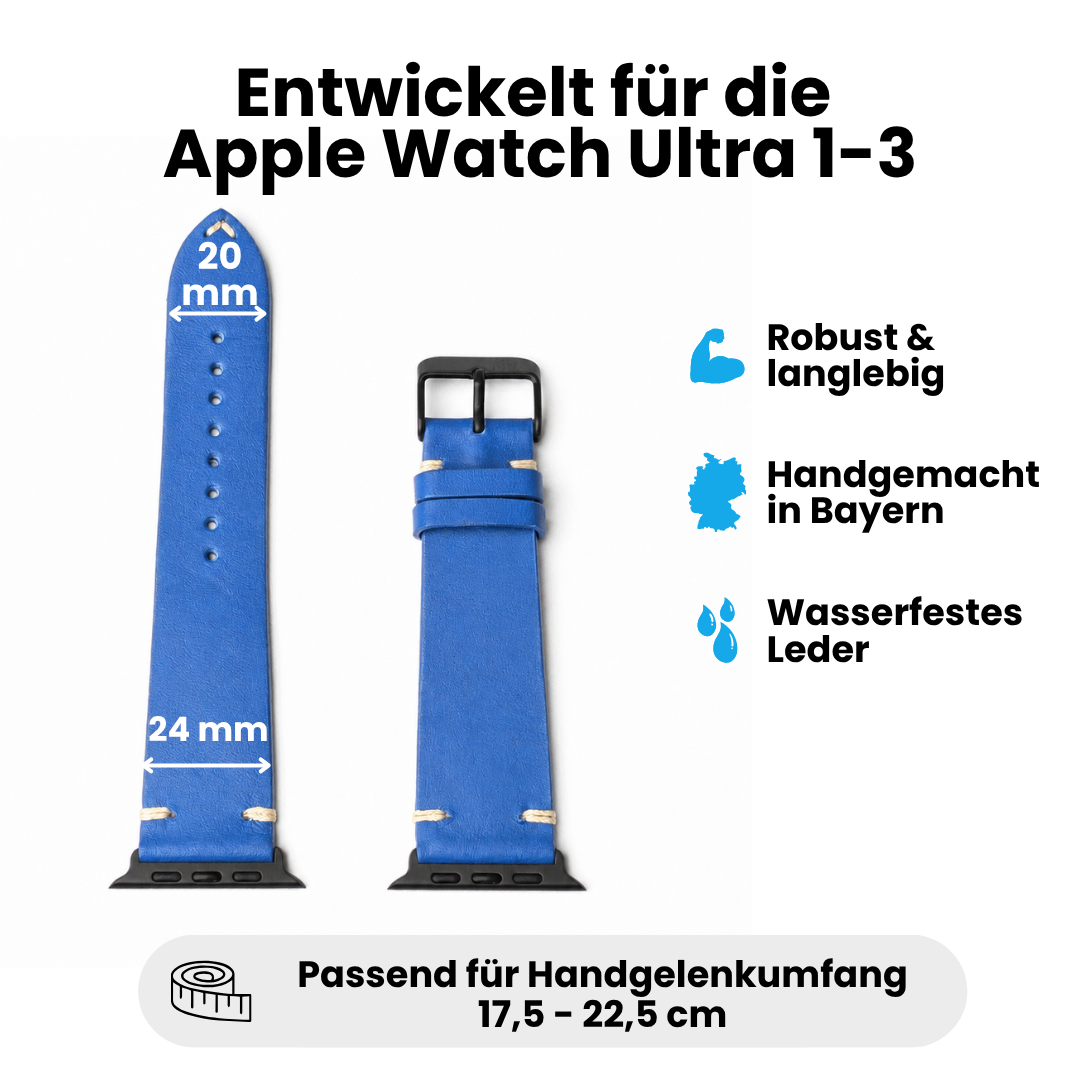 Limitiertes Wasserfestes Heinen Leder Armband für Apple Watch Ultra