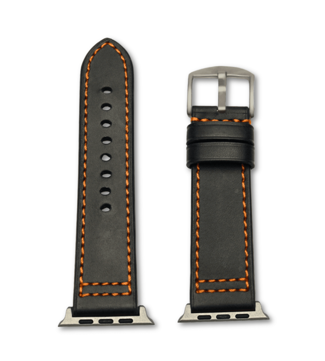 Robustes Armband für die Apple Watch Ultra aus Echtleder | Schwarz