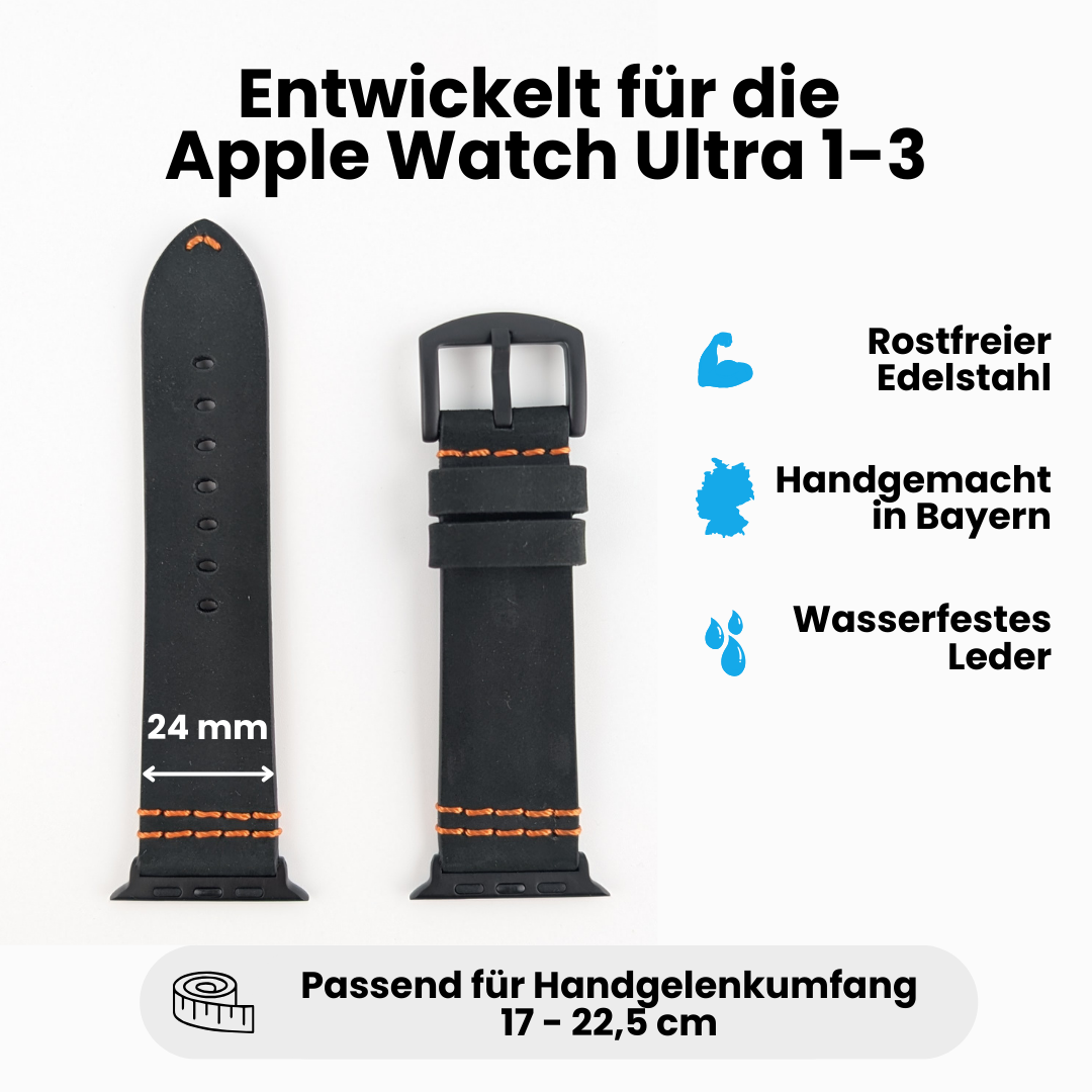 Wasserfestes Lederarmband für Apple Watch Ultra