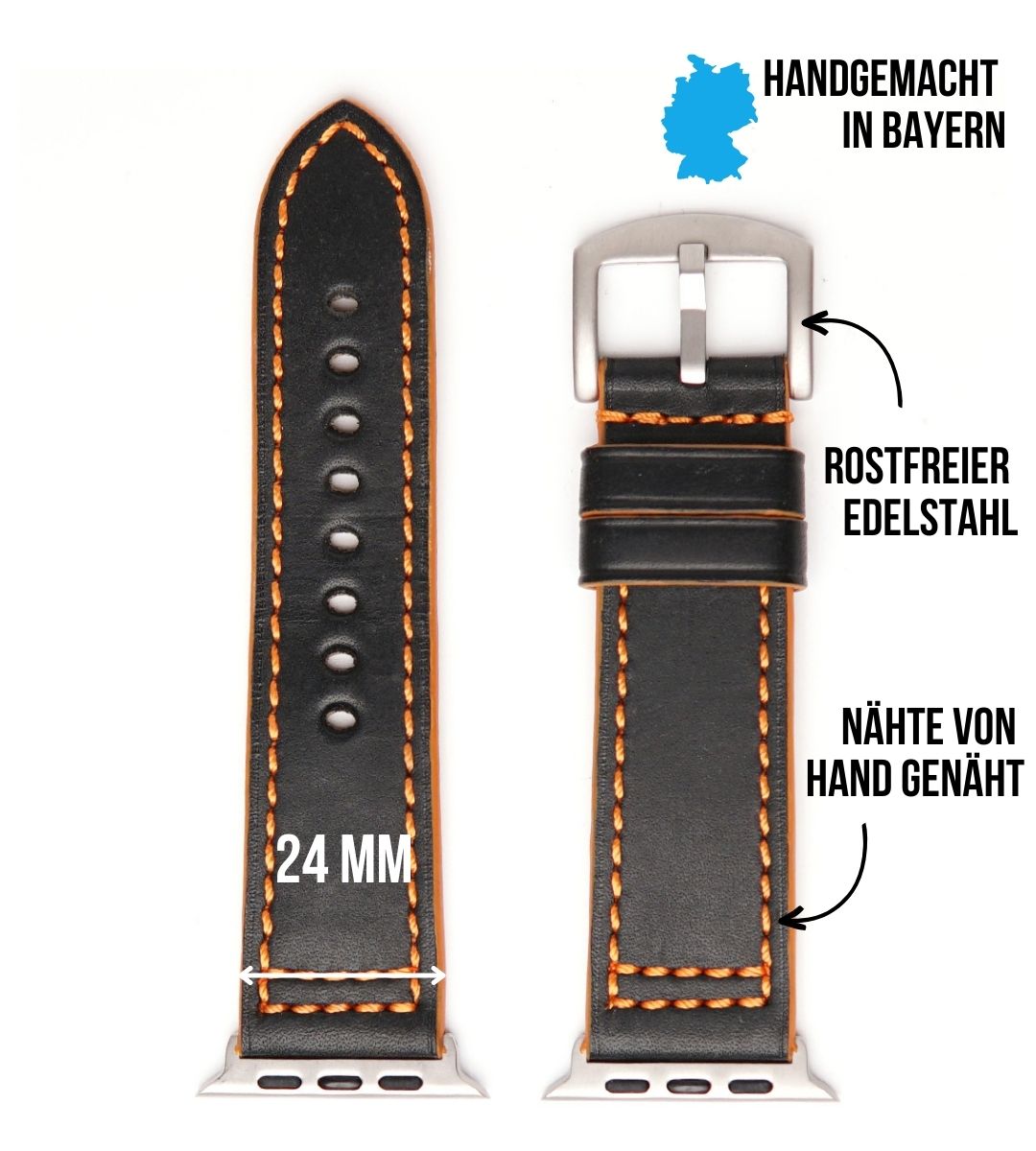Limited Edition Schwarz Orange für die Apple Watch Ultra 1+2
