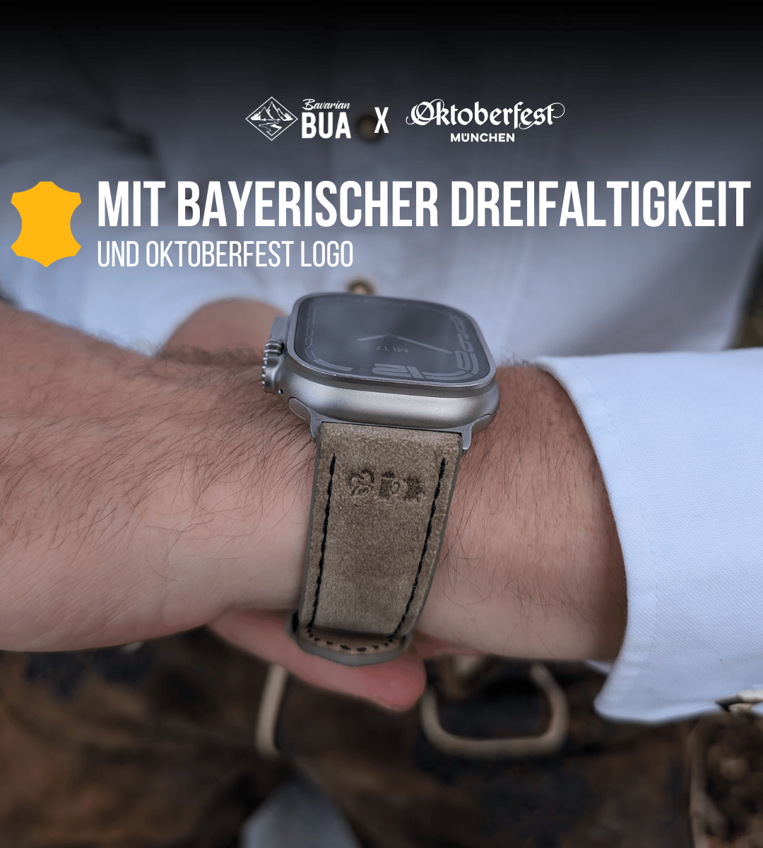 Oktoberfest™️ Lederhosenbandl für deine Apple Watch, beige