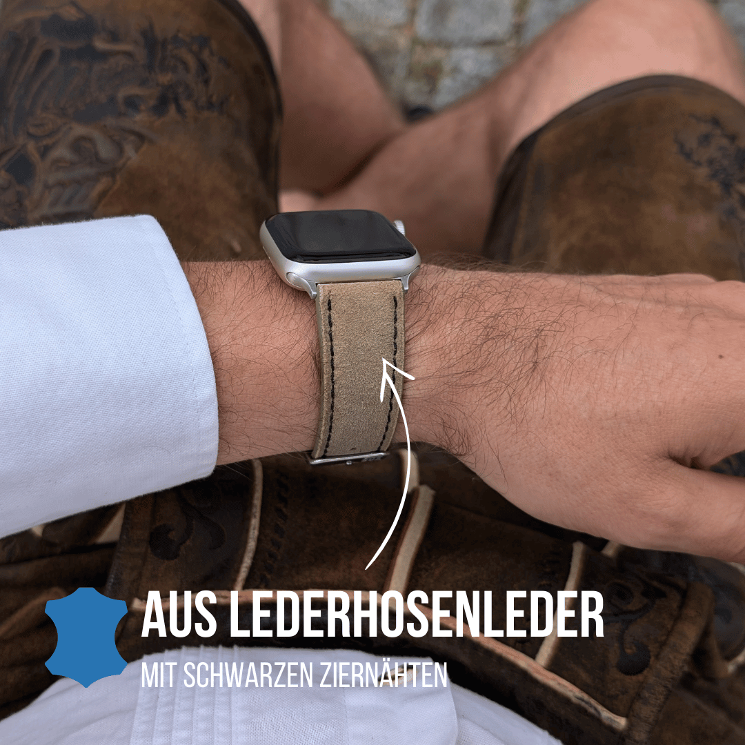 Armband für die Apple Watch aus Lederhosenleder