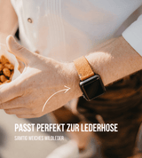 Apple Watch® Wildlederbandl | Mittelbraun Herz